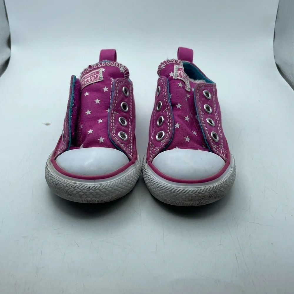 Converse Pink and White infant girls Slip-On Sneakers size 6C